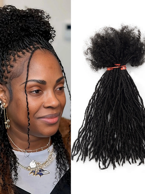 100% Human Hair 350&30# Sister Locks Extensions  Soft Interlocs for Crochet