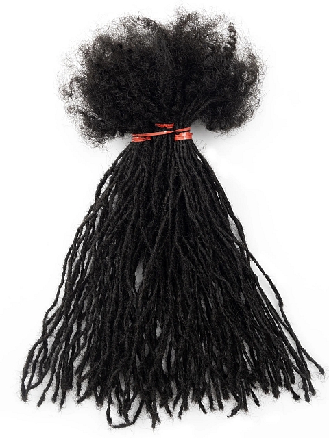 100% Real Human Hair Dreadlock Extensions Curly Handmade Permanent Loc Extensions Bundles