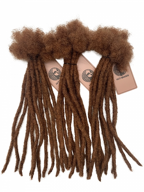 #30 Caramel Brown Standard Human Hair Loc Extensions