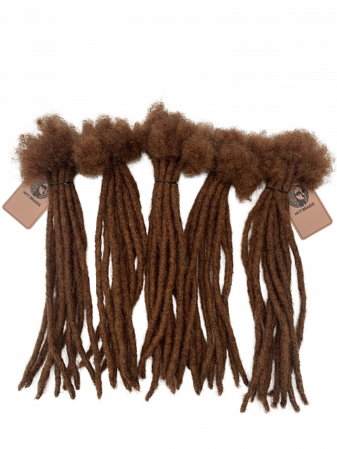 #30 Caramel Brown Standard Human Hair Loc Extensions