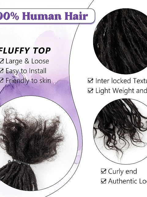 Longtemps Crochet Dreadlocks Locks Cheveux Naturel Inter Curly Locs Sisterlocks for Femme Can Be Curled