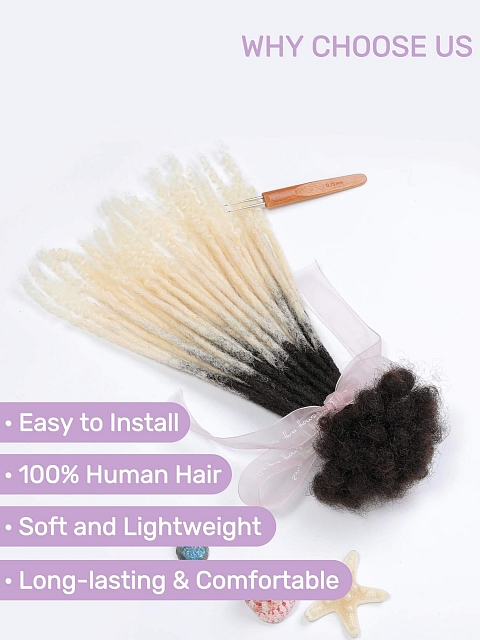 Natural Human Afro Kinky Locs Extension 100% Human Hair Extension Soft Regular Dread Handmade Locs