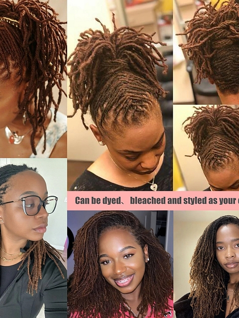 Unprocessed Perruque Locs #4+white Color 100% Virgin Human Hair Inter Locs Human Hair Soft Loc Extensions