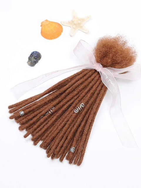 #30 Caramel Brown Standard Human Hair Loc Extensions