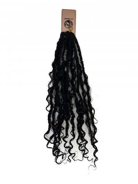 Premium 100% Human Hair Crochet Locs –Goddess Locs– Pre-Looped for DIY Instant Install – Ultra-Thin 0.5cm Lightweight Texture