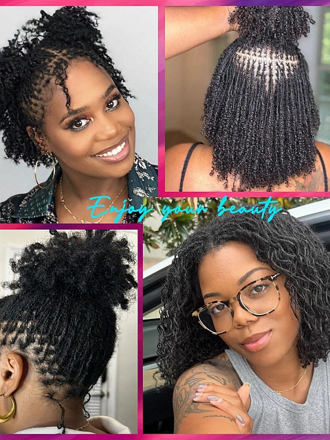 Interlocs With Curly End Dreadlocks Extensions 100% Human Hair Handmade Locs Extensions