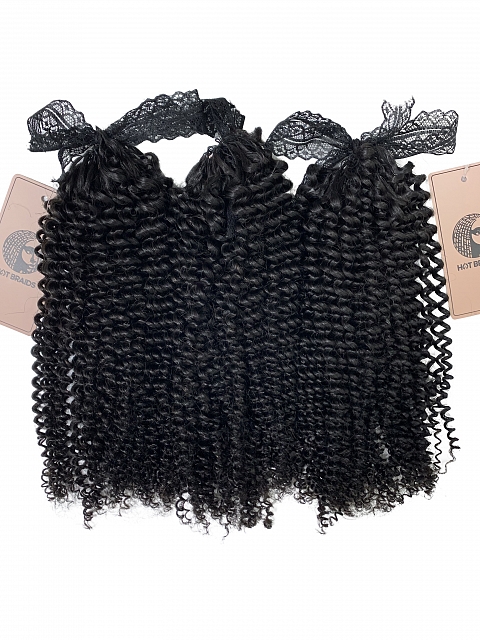 Hand-made Kinky Curly Crochet Human Hair Extension