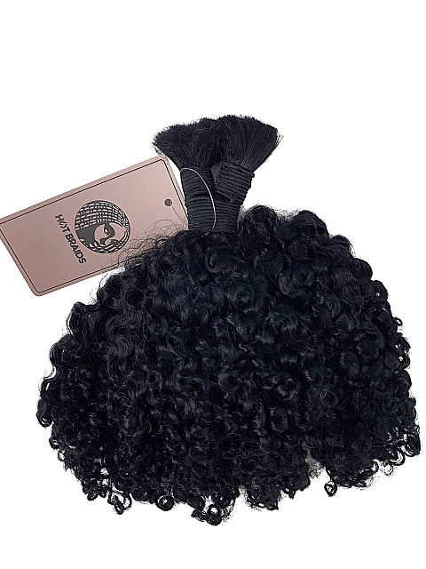 3c4a Texture-Exotic Kinky Coily - Bulk Human Hair - Loose/Braids