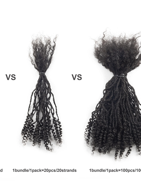 Interlocs With Curly End Dreadlocks Extensions 100% Human Hair Handmade Locs Extensions