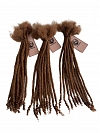 #30 Caramel Brown Standard Human Hair Loc Extensions Curly Tips