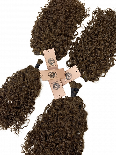 Light Medium Brown -3a3b Texture-Exotic Natural Curly -Reusable The Hybrid Glam Kit