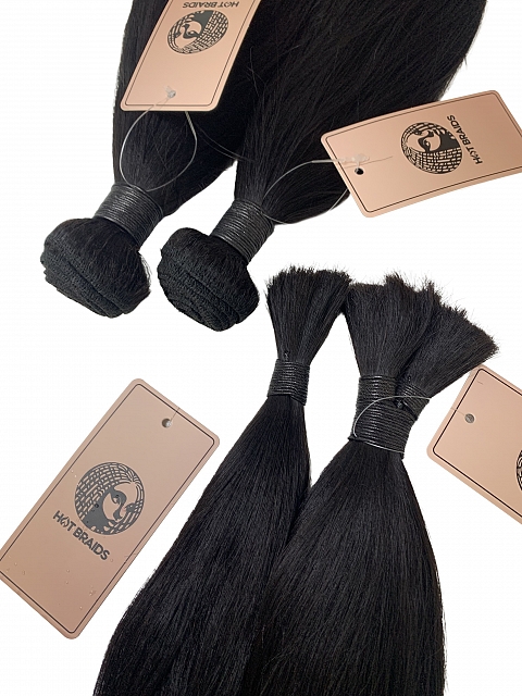 Light Yaki -Reusable The Hybrid Glam Kit-Braiding w/ Weft Hair Combo