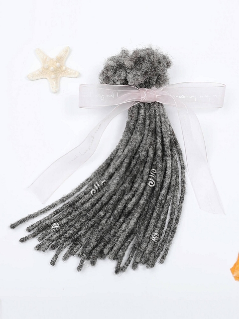 Salt and Pepper Standard Human Hair Loc Extensions