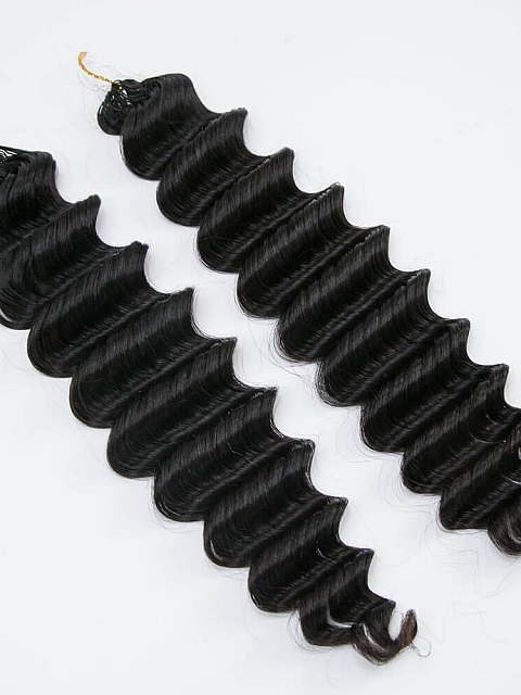 Hand-made Deep Wave Crochet Human Hair Extension