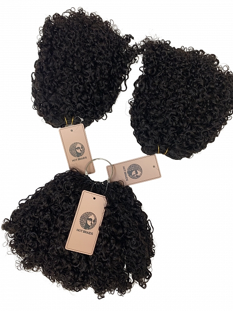 3b3c Exotic Kinky Curly -Reusable The Hybrid Glam Kit-Crochet w/ Weft Hair Combo