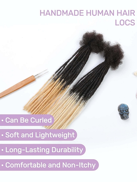 Ombre Micro Locs Extensions Human Hair 0.2cm Thickness Sister Locs