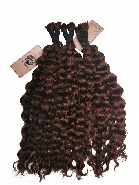 Dark Auburn Soft Wavy - Bulk Human Hair - Loose/Braids