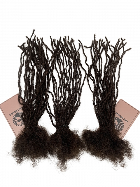 Handmade Dark Brown MicroLoc SisterLoc Human Hair Loc Extensions