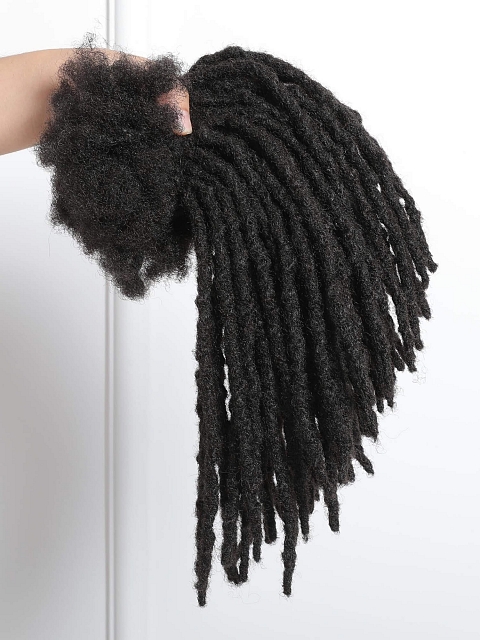 Textured Human Hair Loc Extensions, Natural Black
