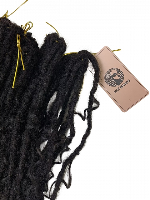Premium 100% Human Hair Crochet Locs –Goddess Locs– Pre-Looped for DIY Instant Install – Ultra-Thin 0.5cm Lightweight Texture