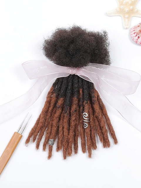 Ombre Honey Tips Textured Human Hair Loc Extensions