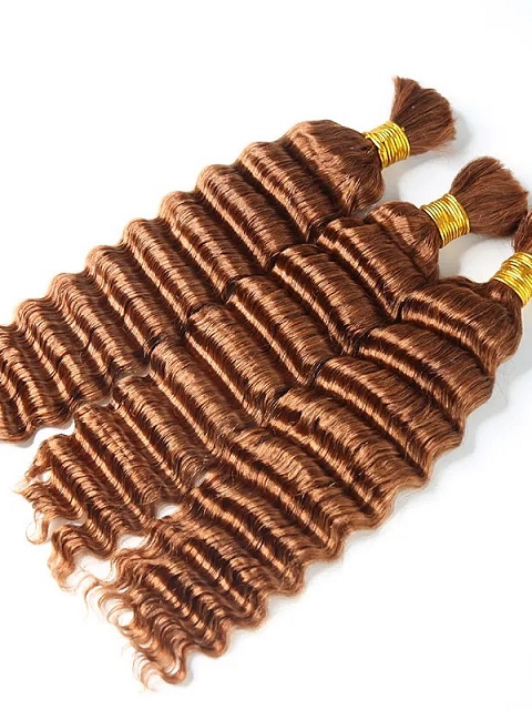 Light Brown Deep Wave  - Bulk Human Hair - Loose/Braids