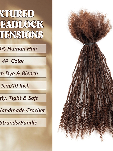 100% Human Hair 4# Sister Locks Extensions Soft Interlocs for Crochet