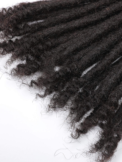 Human Hair Loc Extensions With Curly Ends - Nautral Black Color
