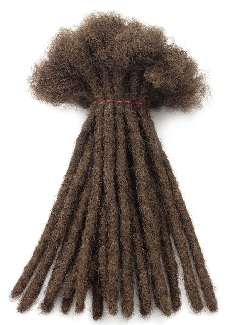 HOT Selling #8 Brown Color Human Hair Dreadlock Extension Bleached Tip Handmade Permanent Locs Hair Extensions