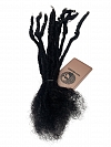 Textured Interlocked Human Hair Loc Extensions with Kinky Curly Curls