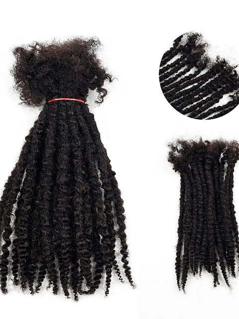 Fashion Extensions 100% Human Hair Dreadlocks Curly End Not Easy Break Texture Locs for Rock&Roll