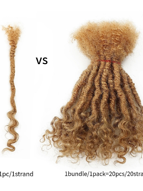 27# Thickness 20strands Per Pack Boho Dreadlocks Curly End Lisa Locs Extensions for Goddess