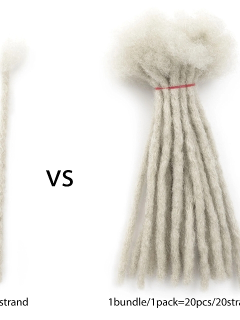 Light Grey Whosale Human Hair Locs Extensions Dreadlocks Extensions Full Handmade Human Hair Extensions