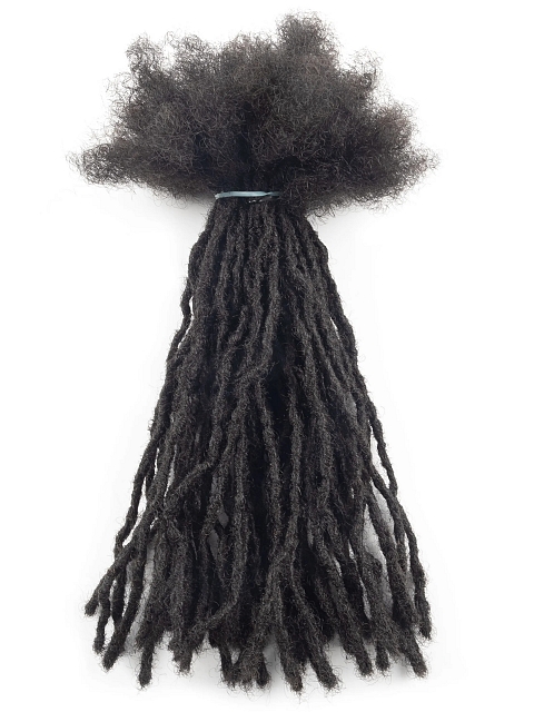 100% Real Human Hair Dreadlock Extensions Curly Handmade Permanent Loc Extensions Bundles