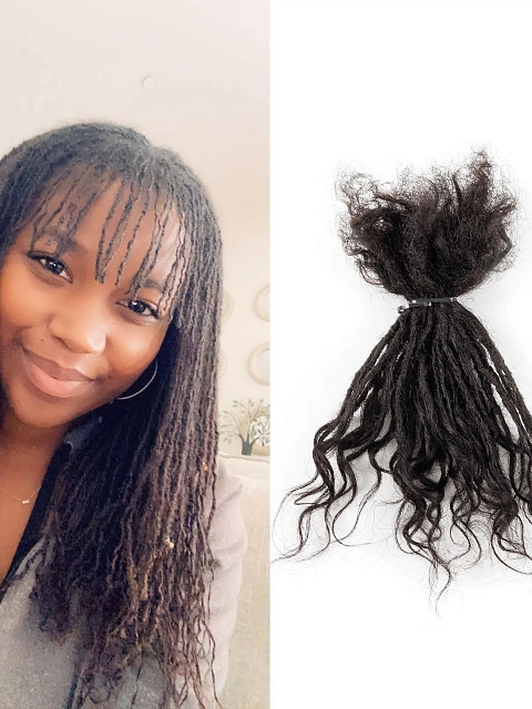 Longtemps Crochet Dreadlocks Locks Cheveux Naturel Inter Curly Locs Sisterlocks for Femme Can Be Curled