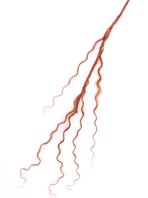 Copper Red Crochet Faux Locs Braids with Human Hair Curls