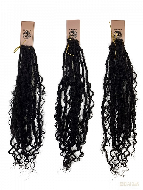 Premium 100% Human Hair Crochet Locs –Goddess Locs– Pre-Looped for DIY Instant Install – Ultra-Thin 0.5cm Lightweight Texture