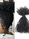 Handmade 100% Human Hair Micro Dreadlocs Inter Loc Style with Curly Ends Hair Extension