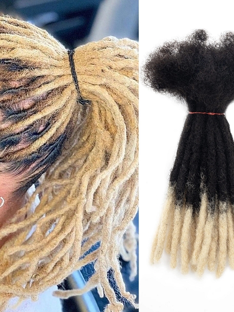 1B/613 Dreads Hot Sale Dreadlocks Ombre Dreadlock Extensions Afro Kinky Locs Human Hair Natural for Men