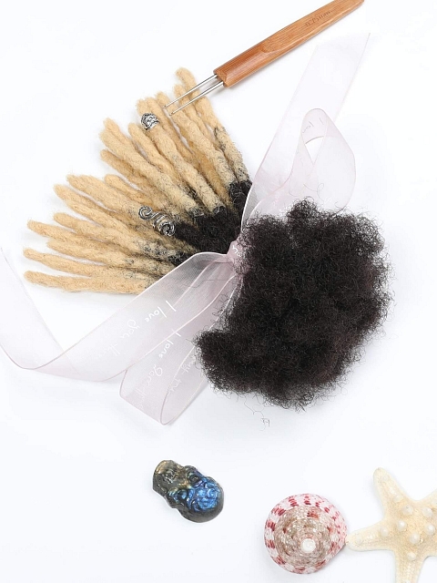  Permanent Locs Hair Extensions Bundles Bug Color Full Handmade Real Human Hair Dreadlock Extensions