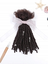 100% Human Hair Textured Loc Extensions Dark Brown Color 