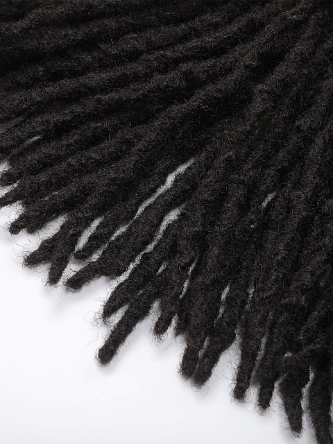 Textured Human Hair Loc Extensions, Natural Black