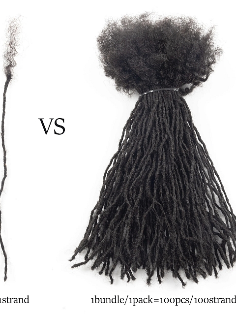 100% Real Human Hair Dreadlock Extensions Curly Handmade Permanent Loc Extensions Bundles