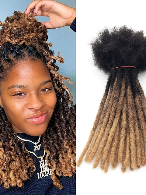 Human Regular and Pop Afro Kinky Human Remy Hair Locs Permanent Dreadlocks Extensions