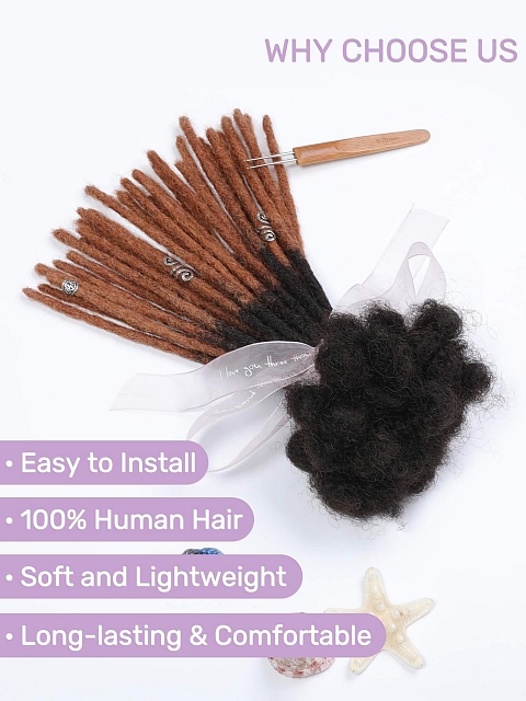 Ombre T1B/30 Standard Human Hair Loc Extensions