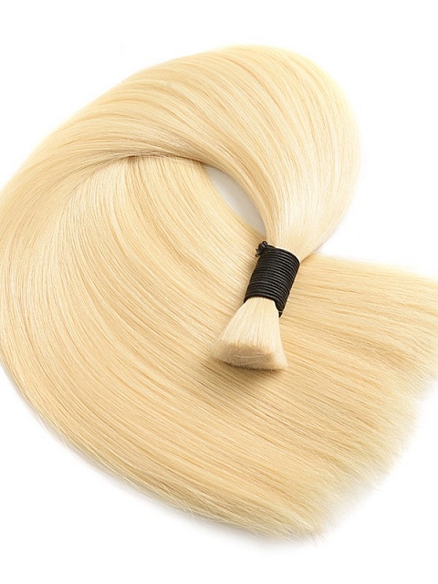 Platinum Blond Soft Straight - Bulk Human Hair - Loose/Braids