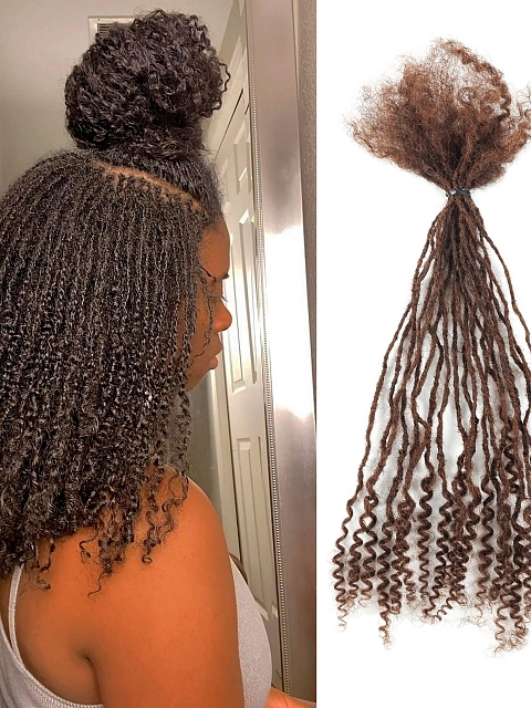 100% Human Hair 4# Sister Locks Extensions Soft Interlocs for Crochet