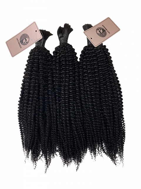 3c4a Texture-Afro Kinky Curly - Bulk Human Hair - Loose/Braids