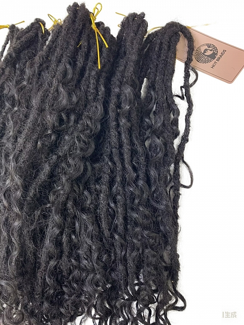 Premium 100% Human Hair Crochet Locs –Goddess Locs– Pre-Looped for DIY Instant Install – Ultra-Thin 0.5cm Lightweight Texture