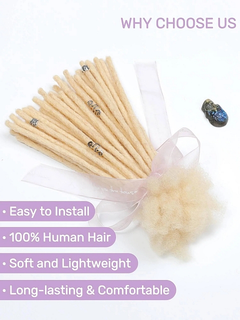 Platinum Blonde Standard Human Hair Loc Extensions